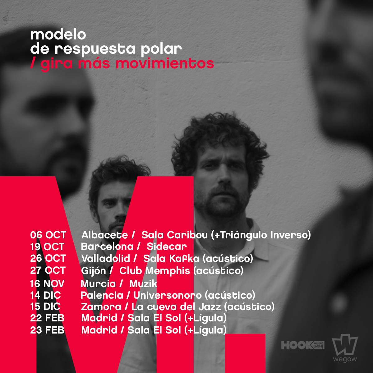 Modelo de Respuesta Polar anuncia nuevas fechas de la continuación de su gira Más Movimientos, tras un verano repleto de festivales. Los valencianos se encuentran presentando su último trabajo, publicado en octubre de 2017, y que da nombre a la misma. 